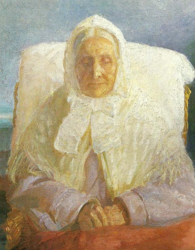 Anna Ancher fru anna hedvig brondum oil painting picture